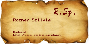 Rozner Szilvia névjegykártya